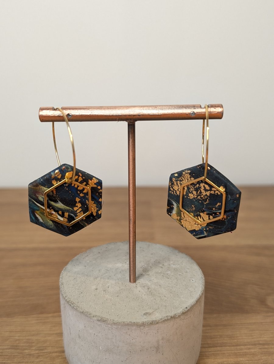 Summer bloom scrap hexagon hoops