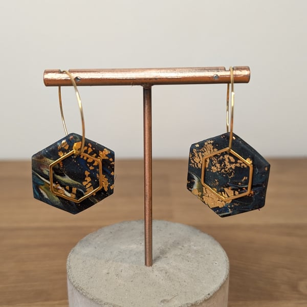 Summer bloom scrap hexagon hoops