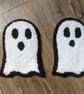 Set of 2 Ghost Mug Rugs or Decorations 