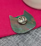 Brightly coloured cat pin brooch  - Image 3