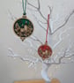 Layered Wooden Candle Design Christmas Bauble