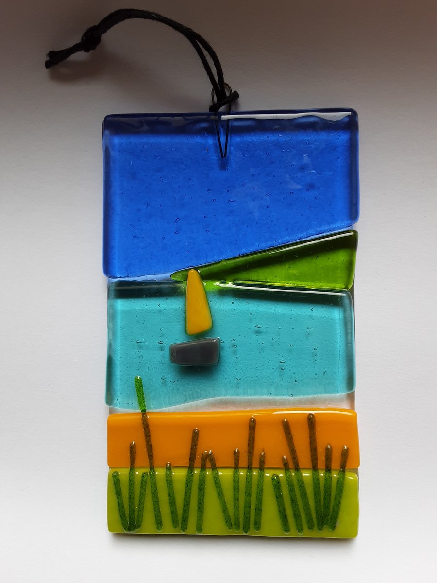 Fused Glass Seaside Window Decoration 