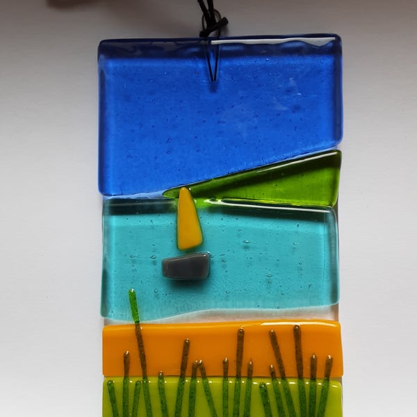 Fused Glass Seaside Window Decoration 