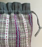 Cariad Bag - Berry range. Damson, Dusky Lilac & Prussian Blue.Handwoven in Wales - Image 4