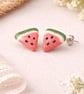 Watermelon Polymer Clay Stud Earrings Sterling Silver Posts