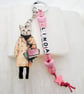 Personalised name cat kitten clip on ring 