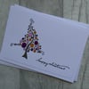 Purple, Pink, Gold and Green Bubble Christmas Tree  -  Happy Christmas - Card