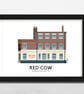 RED COW PUB, RICHMOND, A4 Print - Image 2