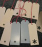 Bundle of 10 Christmas gift tags, star & snowflake apertures, Seconds