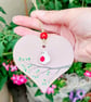 Sea Glass Robin Heart, Handmade Robin Hanging Decoration, Meaningful Beach Gift - Image 7