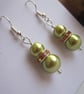 Metallic Green Imitation Pearl Earrings - Image 2