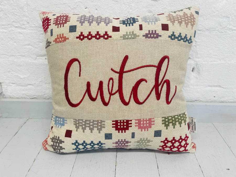 Cwtch Welsh Blanket style Cushion- Square Cwtch Panel Cushion