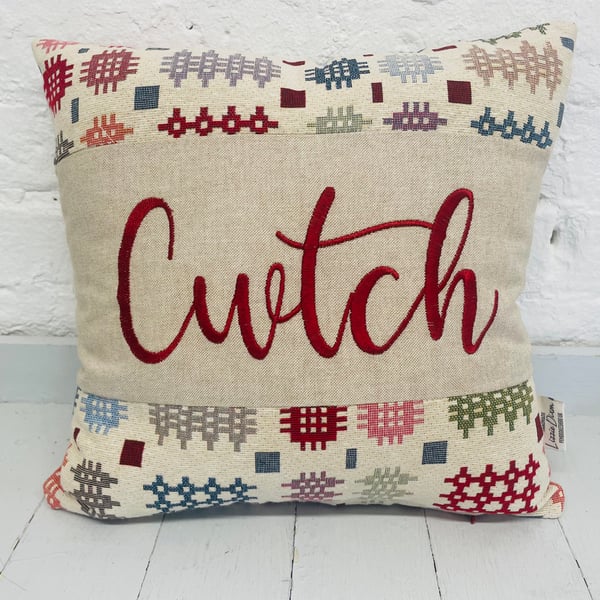 Cwtch Welsh Blanket style Cushion- Square Cwtch Panel Cushion