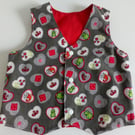 Needlecord Waistcoat, Age 18 months, waistcoat, boys waistcoat, elves, frogs