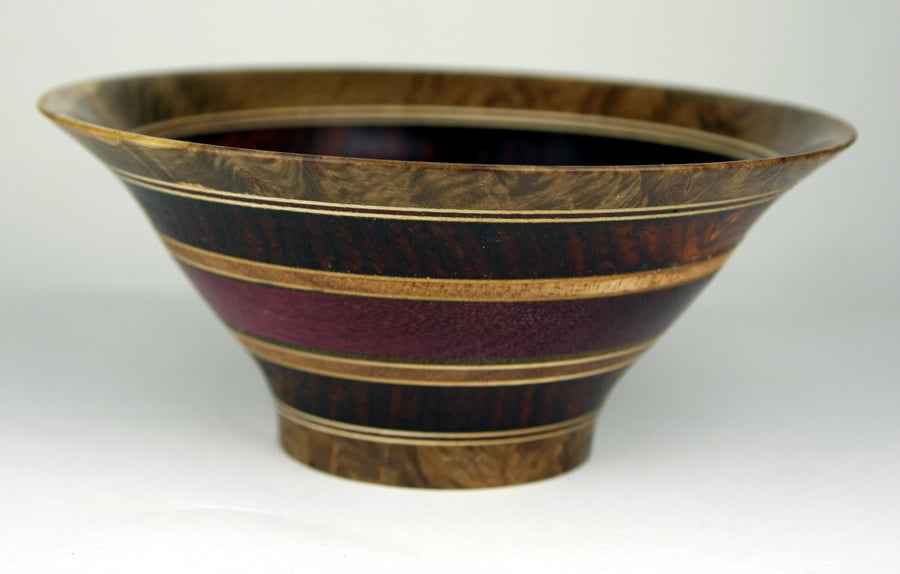 Small Laminated Wood Bowl Cocobolo, Padauk & York Gum No. 792