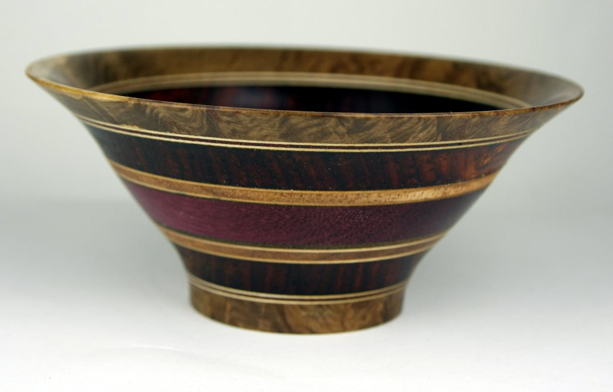 Small Laminated Wood Bowl Cocobolo, Padauk & York Gum No. 792