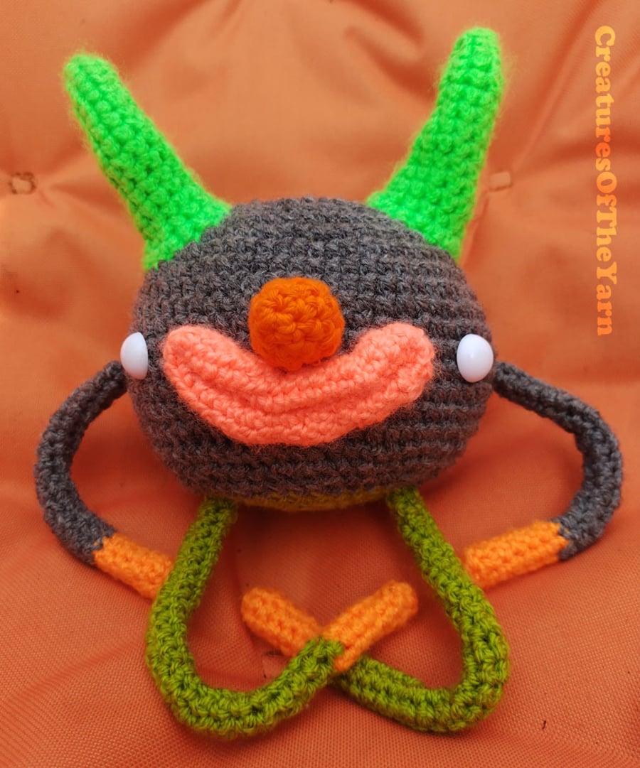 Greyson- crocheted, collectible companion creature for grown ups