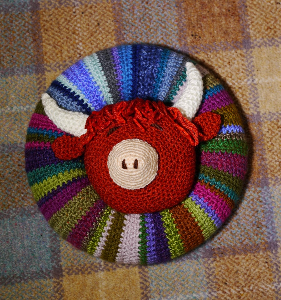 Crochet Highland Cow Head Wreath
