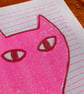 Two Cats, 2-colour risograph print - Image 3