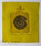 Small Lino and Block Print - Bottle with Fossil - Image 1