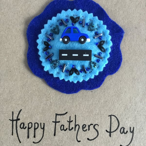 Embroidered Car Fathers Day Card