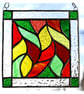 Leaves Stained Glass Suncatcher Handmade Bordered - Image 2