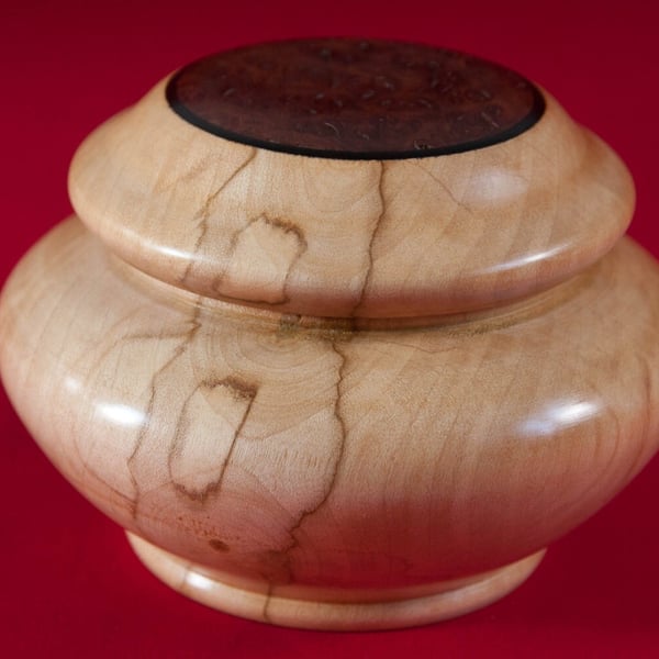 Small Trinket Box in Sycamore with Goldfield Burr Insert - No.245