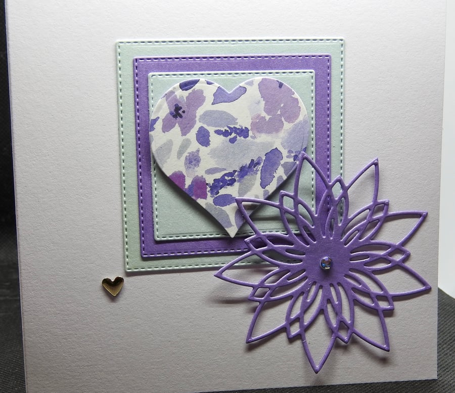 Heart square blue and purple 