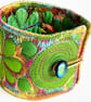 Cuff - Fabric Bracelet with Free Machine Embroidery  - Image 2