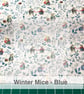 Blue festive Mice Acufactum cotton quilt fabrics from quarter metre - Image 4