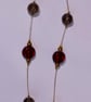 Handmade Crimson & Amber Heart Pendant Necklace