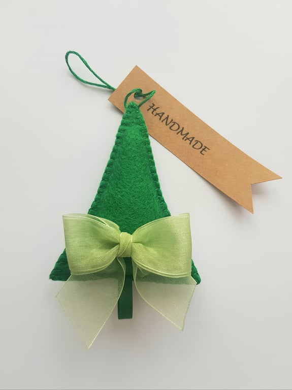 Green Bow Felt Christmas Tree