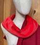 Plain Red Harris Tweed scarf Lined Red Velvet. 196cm length by 29 cm width - Image 2