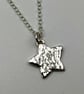 Hammered Star Sterling Silver Pendant Necklace - Image 3
