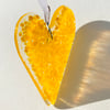 Yellow Fused Glass Heart