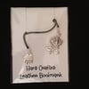 Rose charm and leather thong bookmark - SALE item 40% off