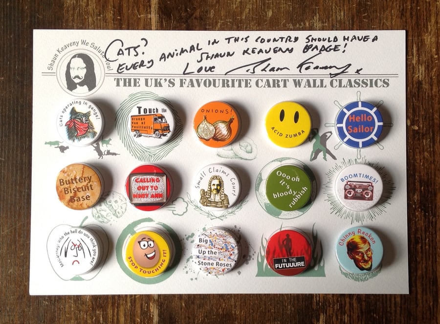 Limited Edition Signed Shaun Keaveny Cart Wall Badge Art Piece. A4. 