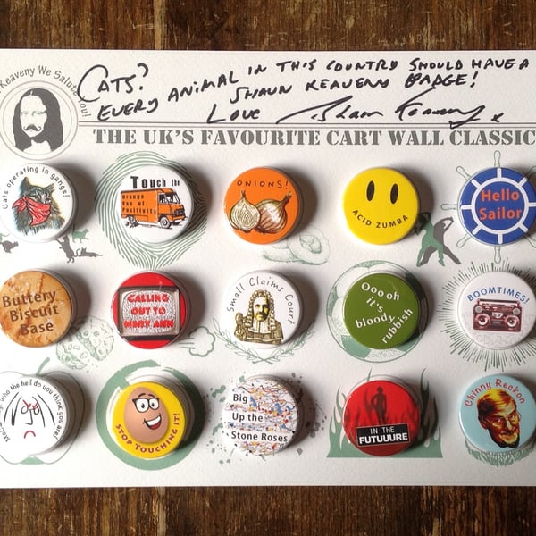 Limited Edition Signed Shaun Keaveny Cart Wall Badge Art Piece. A4. 