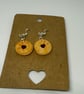 Polymer clay jammy heart biscuit dangly earrings - Image 2