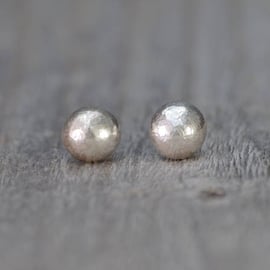 Eco Pebble Earring Studs In Recycled Sterling Silver