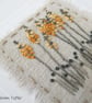 HAND EMBROIDERED LINEN GREETINGS CARD FLORAL - Image 2