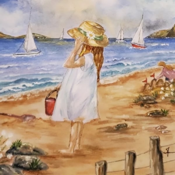 Childhood Memories- Nostalgic Seaside Print A4 300gsm