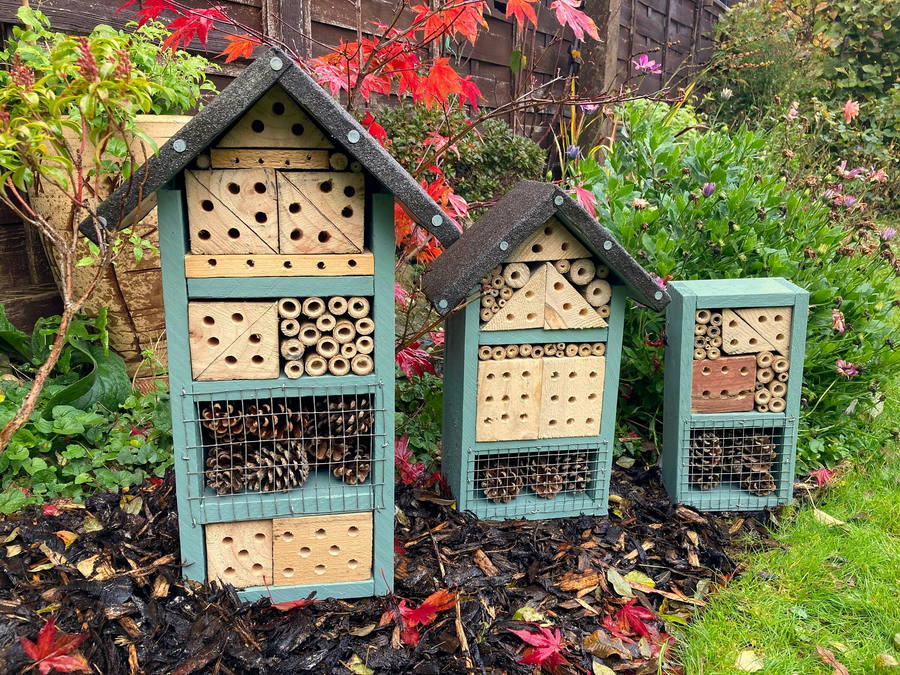 Handmade Weatherproof Wood Three Tier Bug and Bee Hotel