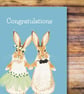 Wedding card congratulations wedding day cute Hare Blank Card