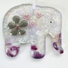 Fused glass elephant hanging ornament