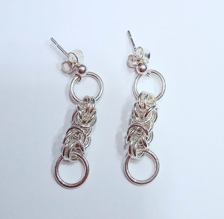 Sterling Silver Byzantine Earrings (ERSSSTCM2) - UK Free Post