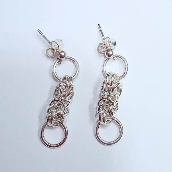 Sterling Silver Byzantine Earrings (ERSSSTCM2) - UK Free Post