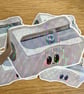 Stationery Sticker Set - Pencil Sharpener Shavings Holographic Glitter - Image 2