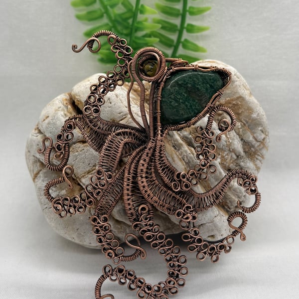 The Kracken - an antique copper & gemstone statement piece