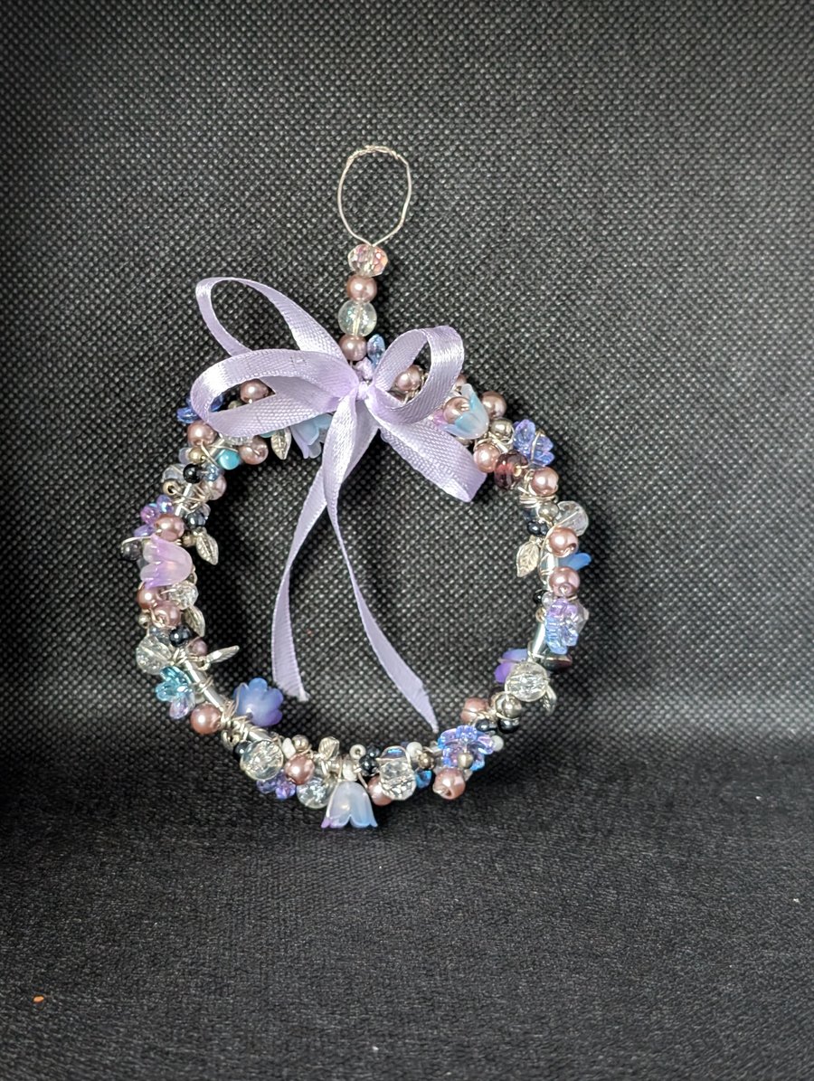 Lilac wreath suncatcher 